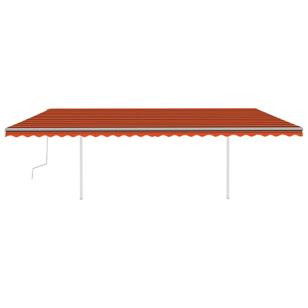 vidaXL Tenda da Sole Retrattile Manuale con LED 6x3m Arancione Marrone