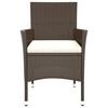 vidaXL Sedie da giardino con cuscini 4 pz in polyrattan marrone (solo UK/IE/FI/NO)