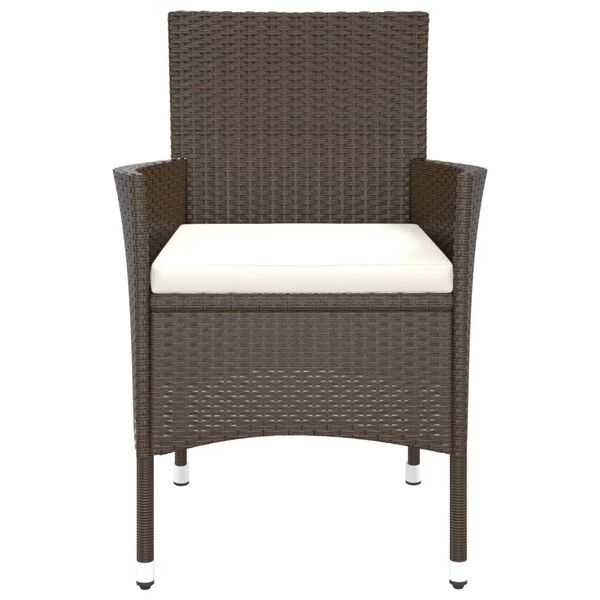 vidaXL Sedie da giardino con cuscini 4 pz in polyrattan marrone (solo UK/IE/FI/NO)