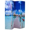 vidaXL Paravento Pieghevole 160x170 cm con Stampa Spiaggia
