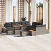 vidaXL Set Divano da Giardino con cuscino 13 pcs Grigio Poly Rattan