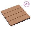 vidaXL Piastrella per Decking 11 pcs Teak riciclato 30 x 30 cm WPC