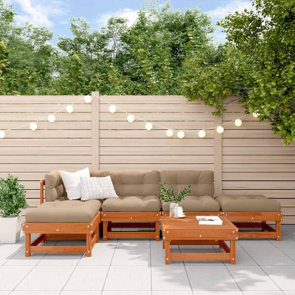 vidaXL Set Lounge da Giardino 6 pcs Marrone Cera