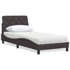 vidaXL Letto con Materasso Marrone Scuro 90x190 cm in Tessuto