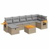 vidaXL Set Divano da Giardino 8 pz con Cuscini Beige in Polyrattan