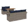 vidaXL Set Divano da Giardino 6 pz grigio e blu navy