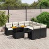 vidaXL Set Divani da Giardino 9 pz con Cuscini Nero in Polyrattan
