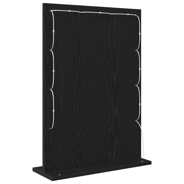 vidaXL Specchio da Vanità con specchio Rovere Nero 70 x 50 x 18 cm