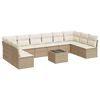 vidaXL Set Divani da Giardino 11 pz con Cuscini Beige in Polyrattan