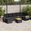 vidaXL Set Divani da Giardino con Cuscini 8 pz Nero in Polyrattan