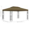 vidaXL Gazebo con Tetto Doppio 3x4 m Grigio Talpa 180 g/m²