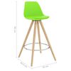 vidaXL Sgabelli da Bar 4 pz Verdi in PP e Legno Massello di Faggio