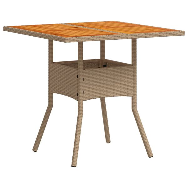 vidaXL Set Pranzo da Giardino 3 pz con Cuscini Beige Polyrattan Acacia