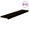 vidaXL Gradini 12 pz Marrone-nero 110x25x2 cm Legno Massello Rovere