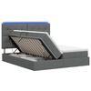 vidaXL Letto con contenitore LED e materasso Grigio Scuro 180 x 200 cm
