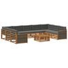 vidaXL Set di divani da esterno 10 pz Naturale e Antracite