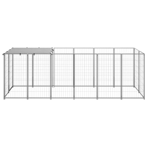 vidaXL Gabbia per Cani Argento 330x110x110 cm in Acciaio