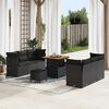 vidaXL Set Divano da Giardino con cuscino 9 pcs Nero polyrattan