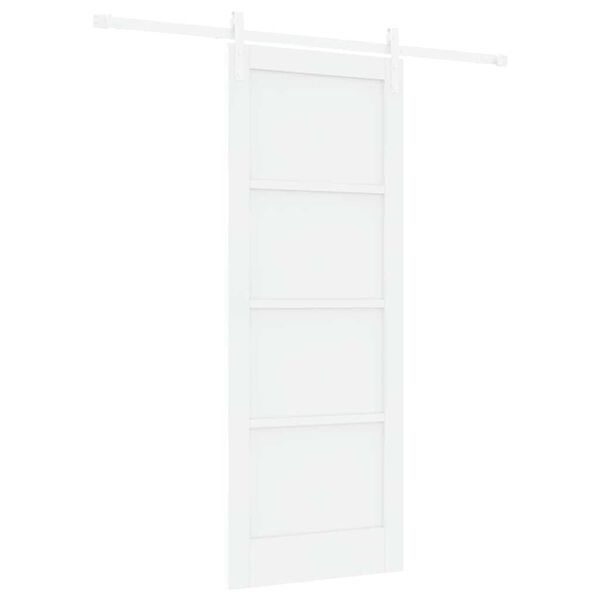 vidaXL Porta scorrevole Bianco 78 x 202 cm Pino massello