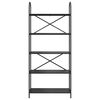 vidaXL Libreria Rovere Nero 80 x 30 x 183 cm Legno multistrato