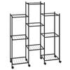 vidaXL Portafiori con Ruote 83x25x103,5 cm Ferro Nero