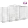 vidaXL Cesti Gabbioni ad Arco 13 pz 300x50x140/160 cm Ferro Zincato
