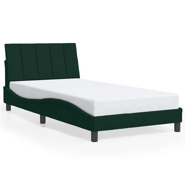 vidaXL Giroletto senza Materasso Hanko Verde Scuro 100x200 cm in Velluto