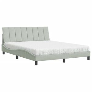 vidaXL Letto con Materasso Hanko Grigio Chiaro 160x200 cm in Velluto