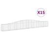 vidaXL Cesti Gabbioni ad Arco 15 pz 400x30x40/60 cm Ferro Zincato