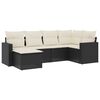 vidaXL Set Divano da Giardino 6 pz con Cuscini Nero in Polyrattan