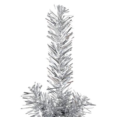vidaXL Albero Natale Artificiale Sottile a Metà Supporto Argento 150cm