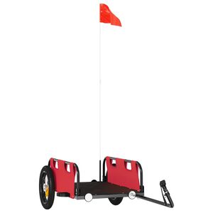 vidaXL Rimorchio da Bici Rosso Oxford e Ferro