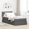 vidaXL Letto con contenitore e materasso Grigio scuro 90 x 190 cm
