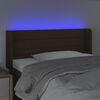 vidaXL Testiera a LED Marrone Scuro 83x16x78/88 cm in Tessuto