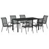 vidaXL Set da Pranzo per Giardino 7 pz Nero
