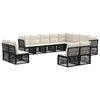 vidaXL Set Divano da Giardino 12 pcs Nero polyrattan