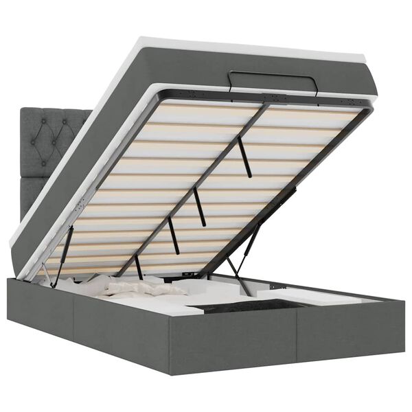 vidaXL Struttura Letto Pouf con Materasso 80x200 cm in Tessuto