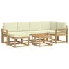 vidaXL Set di divani da esterno 7 pz Bianco e Crema
