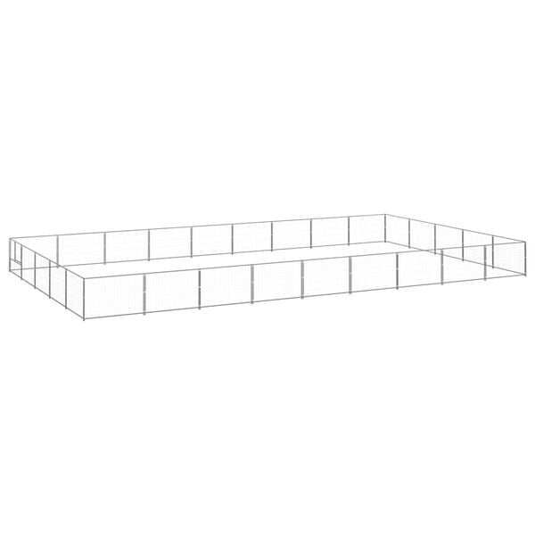 vidaXL Gabbia per Cani Argento 45 m&sup2; in Acciaio