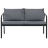 vidaXL Divano da Giardino a 2 Posti con Cuscini Grigio in Alluminio