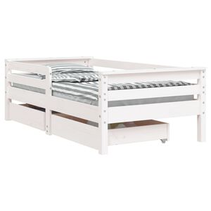 vidaXL Giroletto Bambini con Cassetti Bianco 70x140cm Massello di Pino