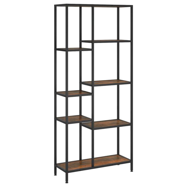 vidaXL Scaffale per Libri 80x30x180 cm Acciaio e Legno Multistrato