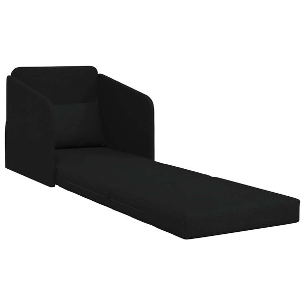 vidaXL Divano letto 60cm Nero Tessuto