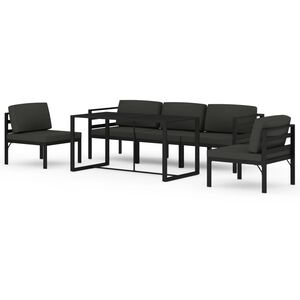 vidaXL Set Divani da Giardino 6 pz con Cuscini in Alluminio Antracite