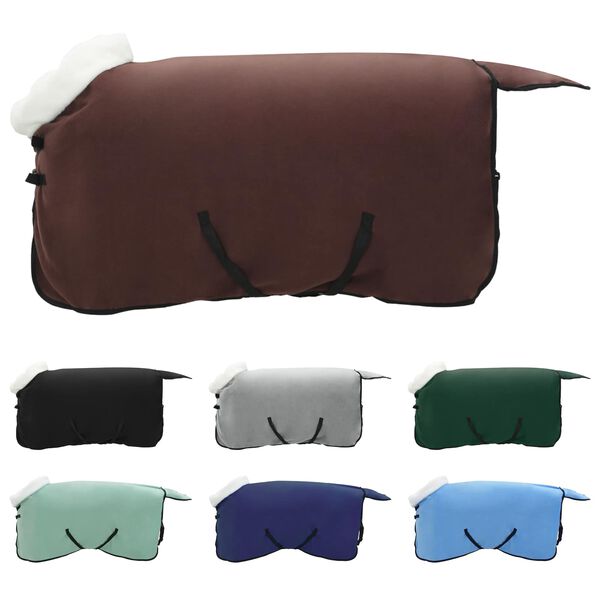 vidaXL Coperta per Cavalli Marrone Scuro Completo 75 cm Felpa in pile