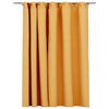 vidaXL Tenda Oscurante Effetto Lino con Ganci Gialle 290x245 cm