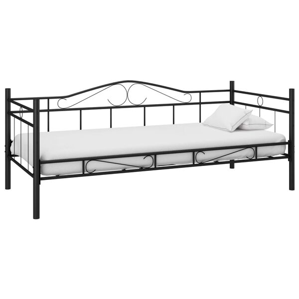 vidaXL Telaio Divano Letto Nero in Metallo 90x200 cm