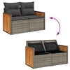 vidaXL Set Divani da Giardino 14pz con Cuscini in Polyrattan Grigio