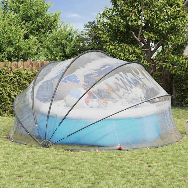 vidaXL Dome Piscina Trasparente 472 x 460 x 229 cm PVC