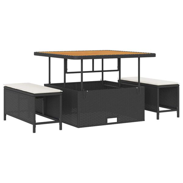 vidaXL Set Divano da Giardino 8 pcs Nero polyrattan